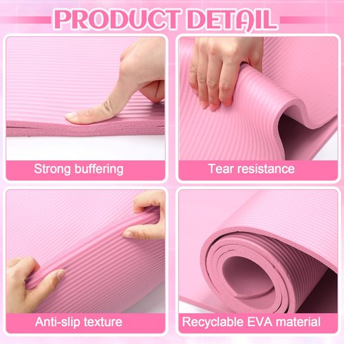 RoundFunny Set of 18 Pilates Ring Essential Kit for Women Pilates Ring and Ball Ankle Resistance Band Yoga Strap Socks Mat Arm Stretcher Latex Tube Gym Back Bag Exercise Equipment for Workout(Pink)