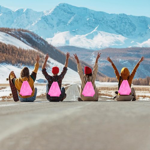 KUUQA Drawstring Backpack Bags - 25Pcs Bulk Pink Cinch Sacks for Gym, Travel & Sports