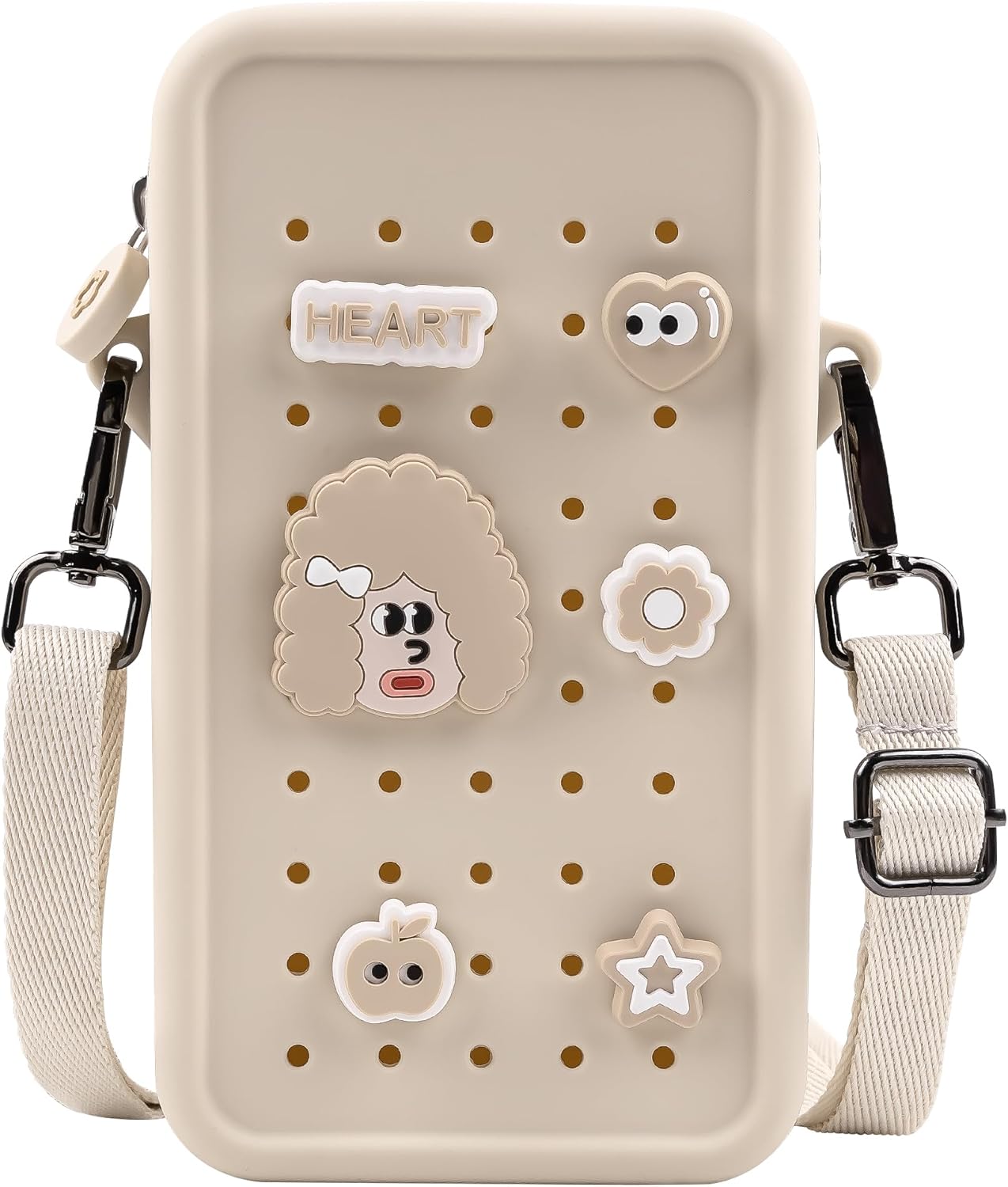 Skiennix Silicone Crossbody Bag - Waterproof & Lightweight Phone Purse with Adjustable Strap | Beige