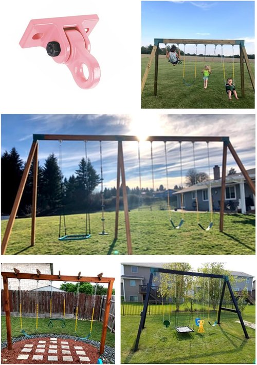 ABUSA Heavy Duty Swing Hangers - 5000 lb Capacity for Playground & Yoga Seats | 4 Pack with Screws & Bolts