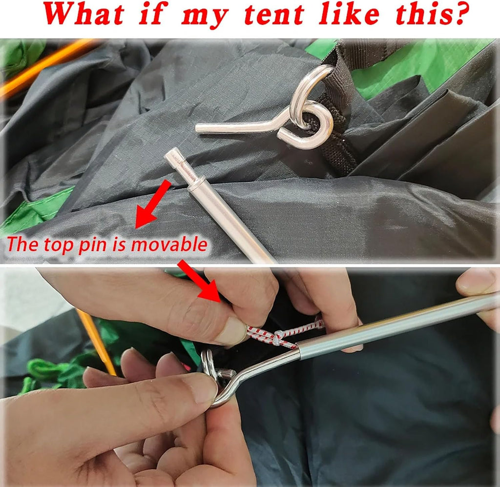 Replacement Tent Pole - 11.8 ft to 14.5 ft Aluminum Rod for Outdoor Camping | Collapsible Frame Repair