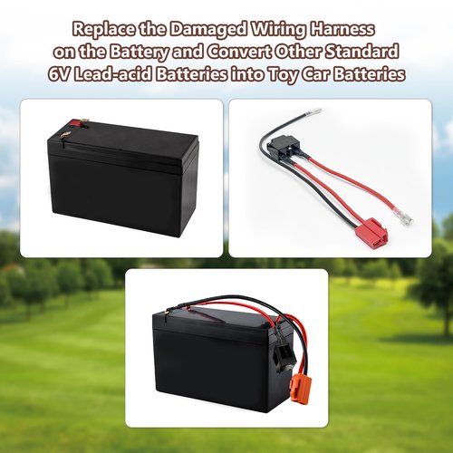 6 Volt Battery Charger for Kids Electric Car, Compatible with MINNIE MOUSE, BMX X6, Wal-Mart, Moto ATV Quad Car for Kid, Replacement Parts for Ride on Toys Kid TRAX Charger with Wire Harness Connector