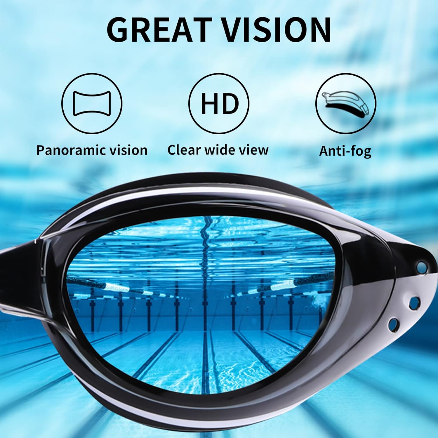Swim Goggles - Anti-Fog & Anti-UV Protection | 2-Pack for Adults & Youth