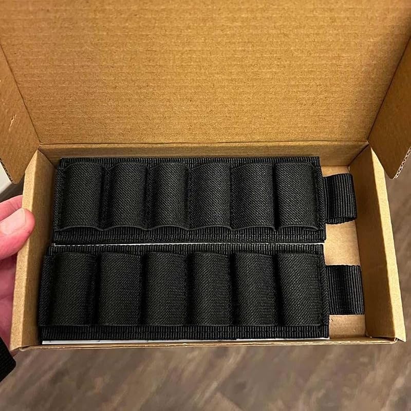 Mizugiwa 4 Packs 6-Round Shotgun Shell Carrier Buttstock Holder — Black (6 Rounds Each)