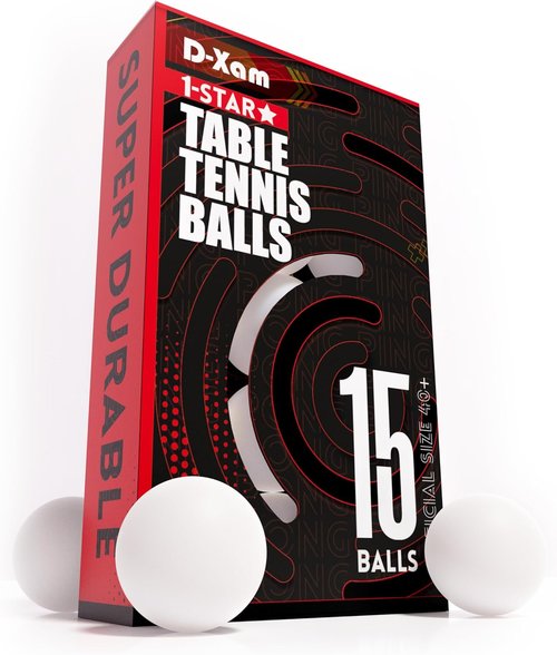 D-Xam Ping Pong Balls - 15 Pack Official 40mm High Bounce Table Tennis Balls | Orange & White