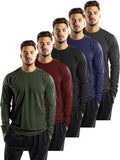 Skiennix Men's Long Sleeve Athletic Shirts - Quick Dry, Moisture-Wicking | 5-Pack for Gym & Running