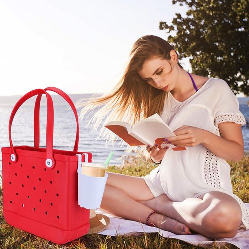 AIERSA Cup Holder for Bogg Bag,Beach Bag Drink Holder Attachment, Water Bottle Holder for Bogg Bag Accessories