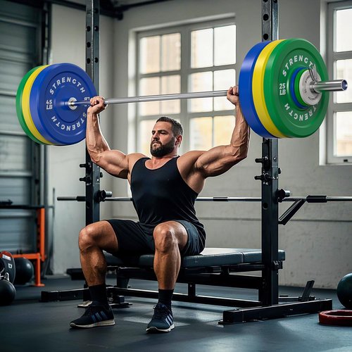Rendpas 2-Inch Olympic Bumper Plates, 100% Virgin Rubber Low Bounce Barbell Weight Plates for Home Gym Strength Training, 10lb-45lb Black with Color-Coded