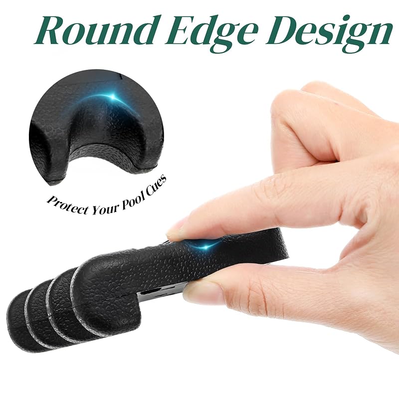 3-Hole Pool Cue Holder, Portable Non-Slip Cue Rack with Chalk Holder