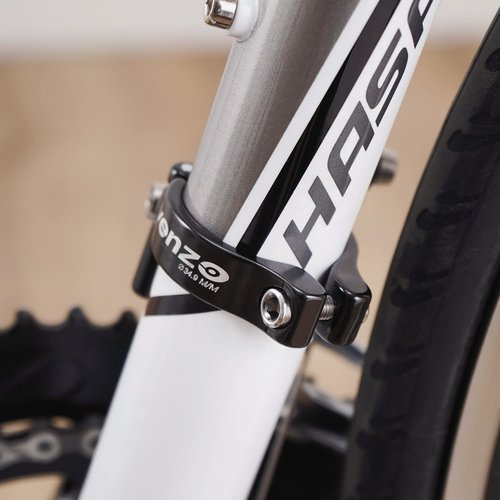 Venzo Bike Adjustable Braze-On Front Derailleur Adapter Clamp for MTB Road Bicycles - Compatible with Shimano Sram - Black 31.8mm