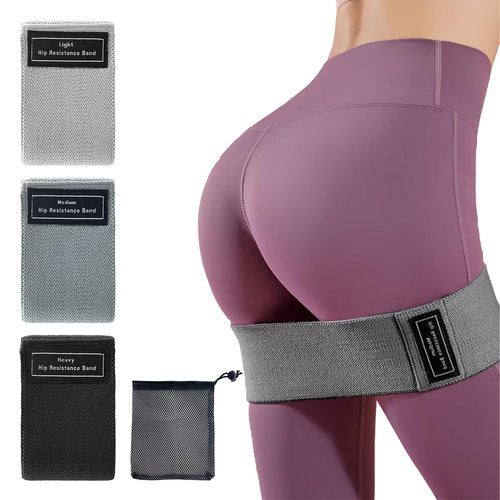 Mozziibazy 3 Pack Resistance Bands with Storage Bag Workout Bands Guide Elastic Booty Bands for Women Men Fabric Legs Exercise Bands for Hip Thigh Glute