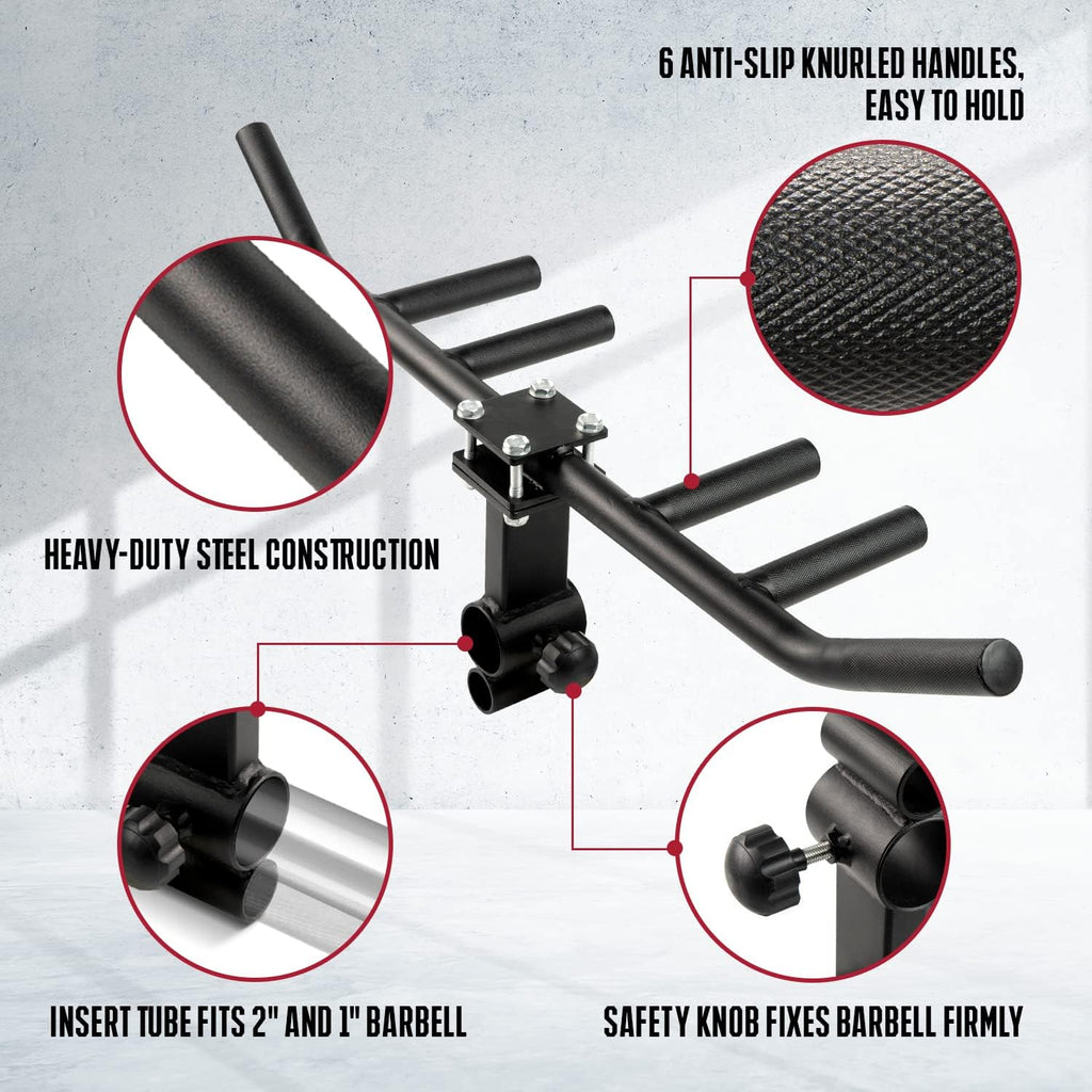 Yes4All Multi-Grip Rowing Landmine Handle - 550LBS T-Bar LAT & Viking Press | Sturdy & Easy to Install