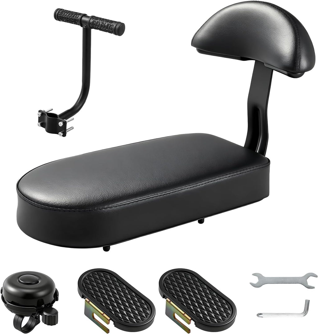 Zacro Kids Bike Seat - Comfortable Rear Seat with Backrest & Safety Armrests | For Children Over 5 Years Old