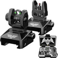 Visiofire Fiber Optic Iron Sights - Tool-Free Adjustable Flip Up Front & Rear Backup Sights | Red & Green Dots