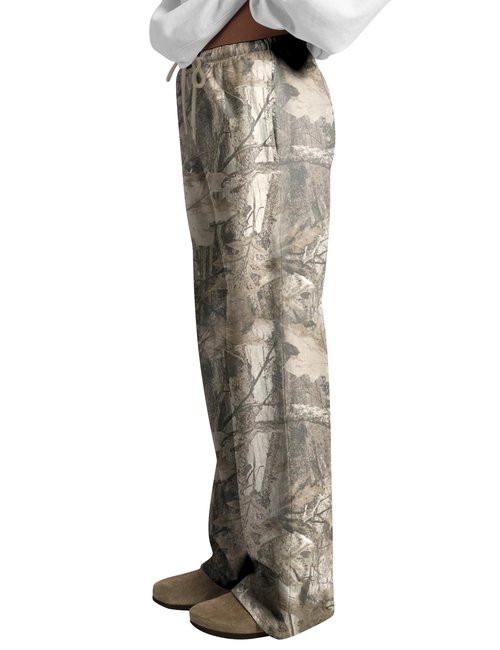 HOCANDY Womens Wide Leg Camo Sweatpants Baggy Drawstring High Waisted Camouflage Sweat Pants Fleece Camo Pants with Pockets