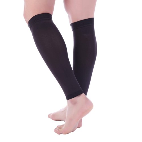 Doc Miller Calf Compression Sleeve – Footless Socks for Women & Men, 30-40mmHg Medical Design, Compression Shin Sleeves, Leg Cramp Relief, Varicose Veins, Knee High Stockings, 1 Pair