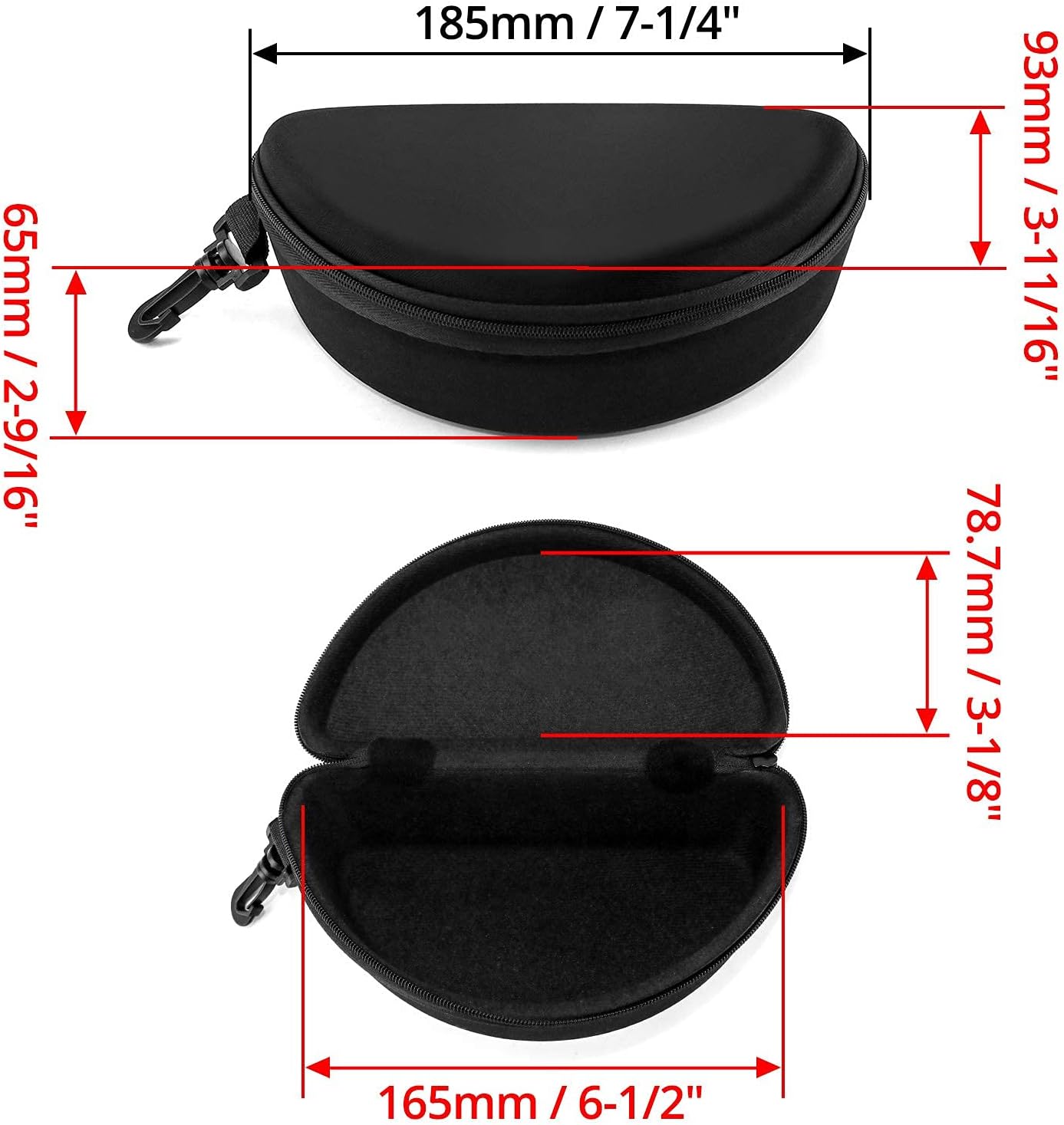QWORK Sports Glasses Case - Durable Snowboard Goggles Storage Box | Single Piece Design