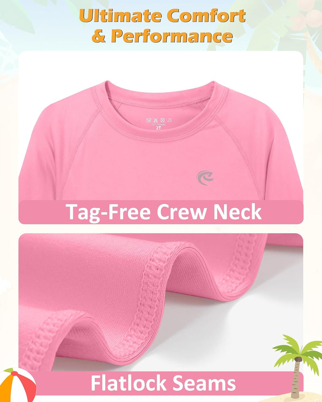 UPF 50+ Boys Swim Shirt - Long Sleeve UV Sun Protection Rash Guard | Youth SPF Water Shirt