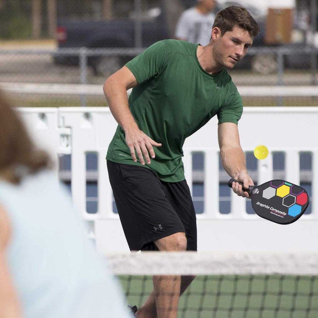 Premium Pickleball Set – 2 Paddle Set with Mesh Carry Bag, 4 Balls by Day 1 Sports - Durable Pickle Ball Paddles with Cushion Comfort Grip and Accessories - Graphite-Face Racquets, Pickleballs