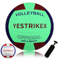 Glow in The Dark Official Size Volleyball with Night-Glow Effect - Red/Blue/White (Variation Included) + Pump Kit