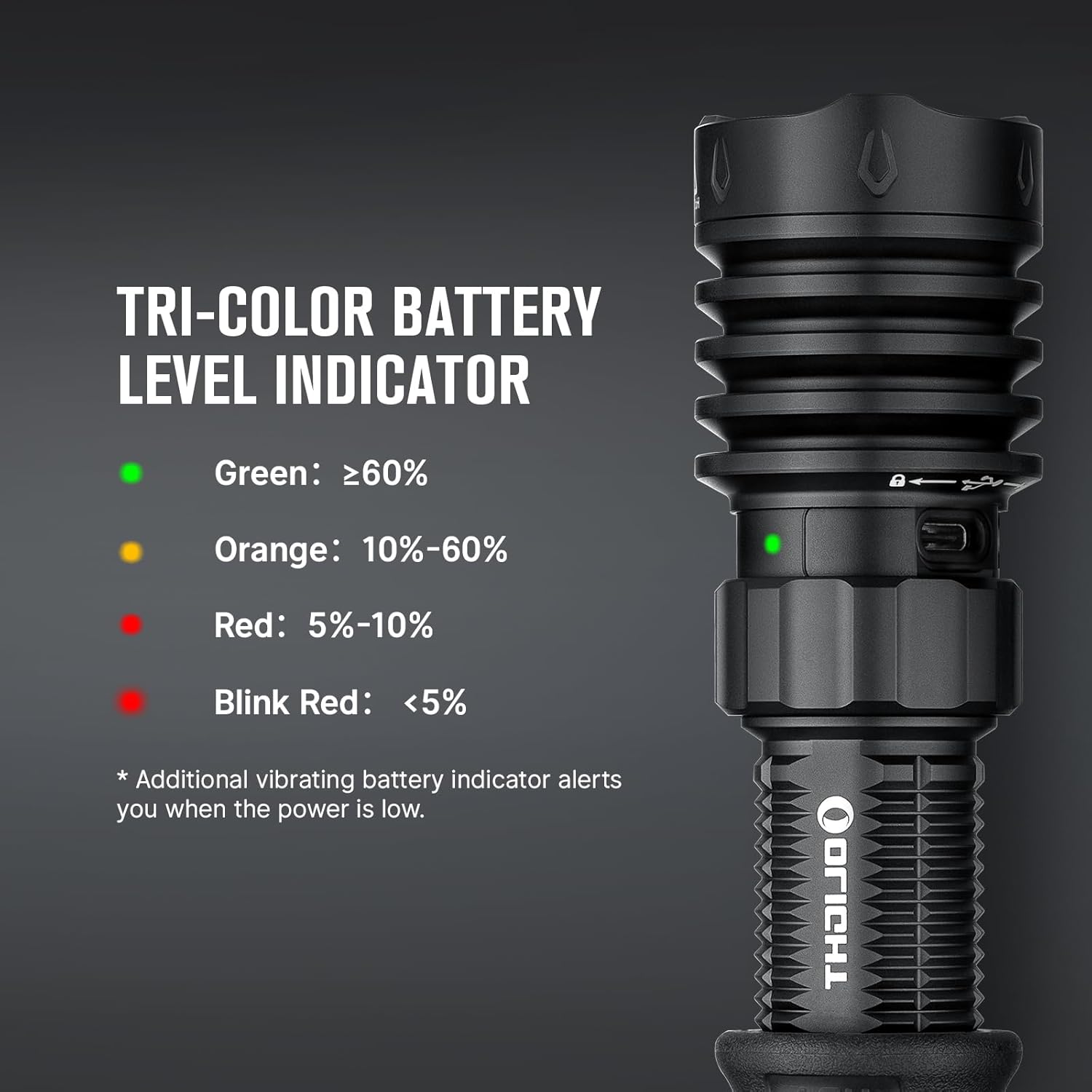 OLIGHT Warrior X 4 Tactical Flashlight - 2,600 Lumens, 630m Range, USB-C Rechargeable, Dual-Output | Black