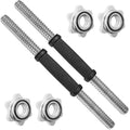 A2ZCARE Standard Dumbbell Handles 15.75 inch Rubber Grip, Adjustable Dumbbells Handles 1 inch Pair