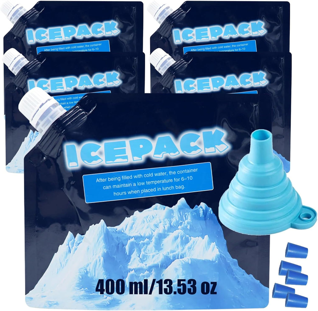 Skiennix Reusable Ice Packs - 5 Pack Freezable Gel Packs for Lunch Boxes, Camping & Medical Use - Leakproof & Long-Lasting Cold Storage