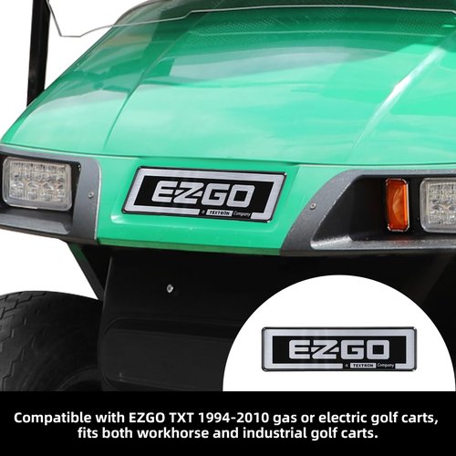 Roykaw Golf Cart Name Plate TXT Emblem Compatible with EZGO TXT 1994-2010 Gas and Electric Golf Cart, Replace OEM# 71597G01, 9.44’’ x 2.72’’