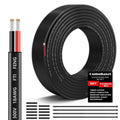18 Gauge Wire - 2 Conductor Stranded PVC Cord | Flexible 12V Oxygen-Free Tinned Copper Cable (30FT)