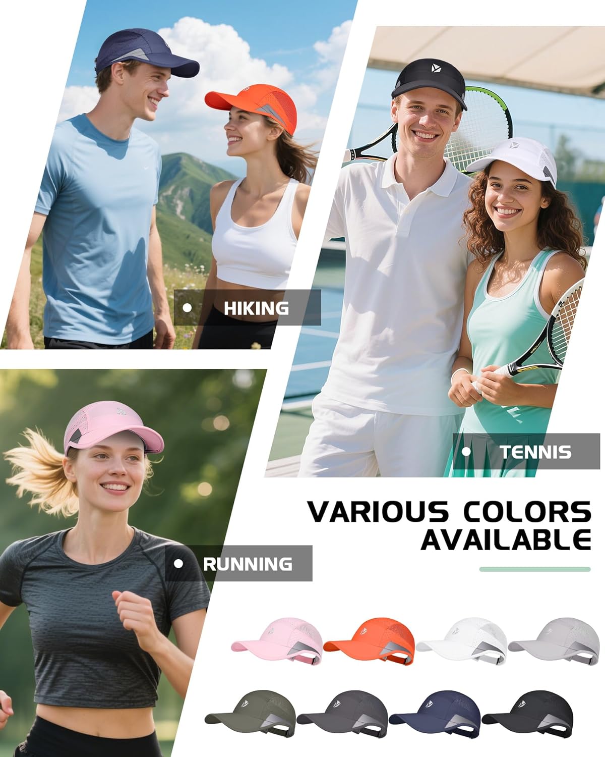 YANIKY Running Hat - Quick-Dry Lightweight Baseball Cap with UPF 50+ Protection | Reflective & Breathable