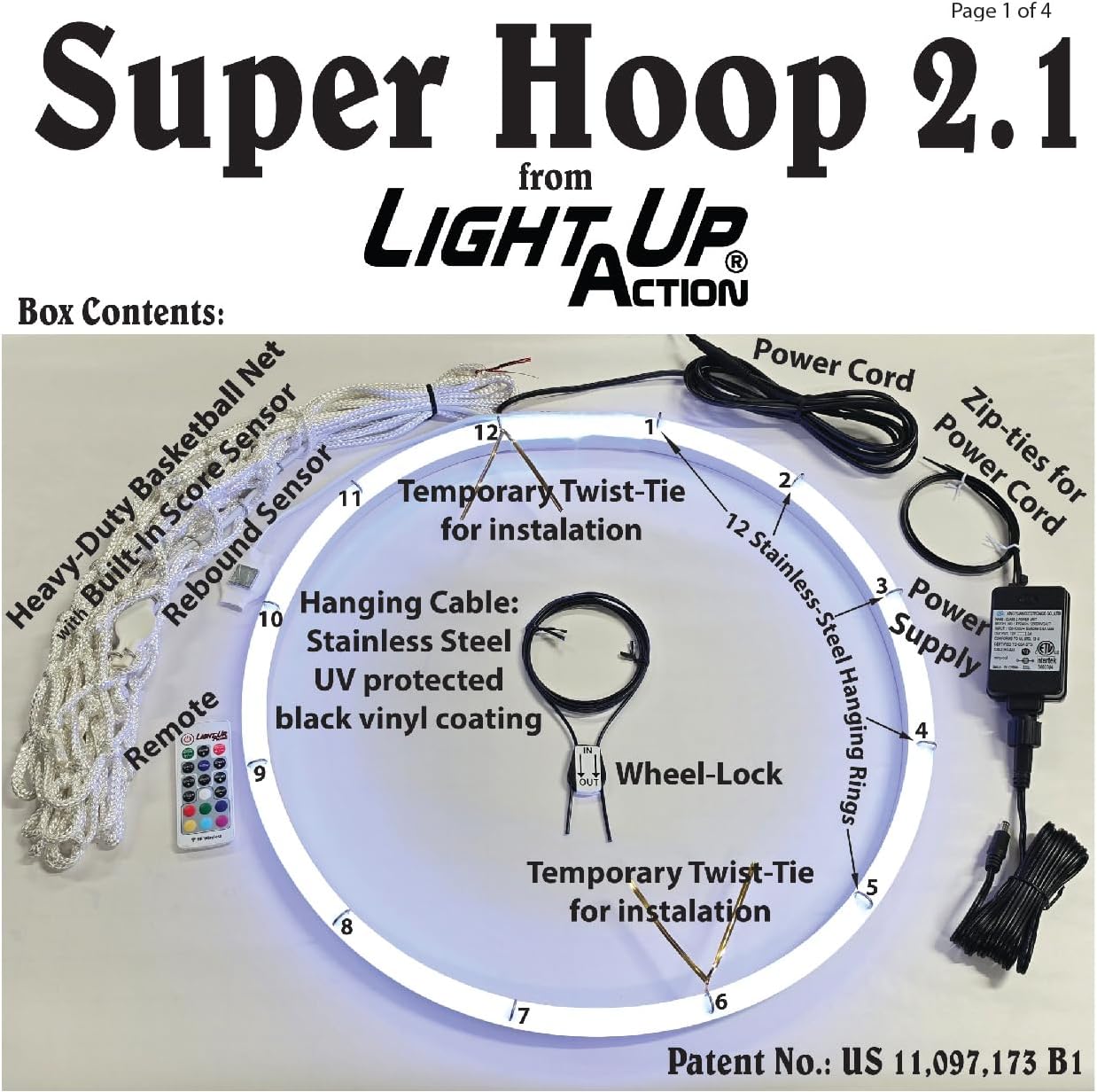 Super Hoop 2.1 Basketball Hoop Light - Interactive Shot & Rebound Sensing Neon LED System