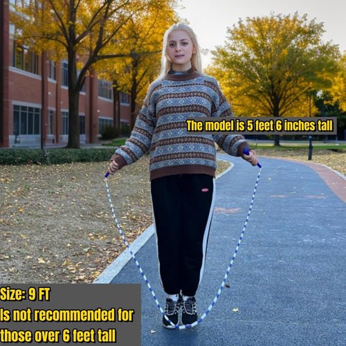 IDOU Beaded Jump Rope - Unbreakable Handles, Tangle-Free Rotation, Adjustable Length for Smooth Workouts