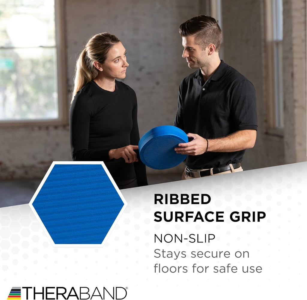 TheraBand Stability Trainer Pad - Intermediate Soft Blue Foam Balance Pad for Core Strength & Therapy