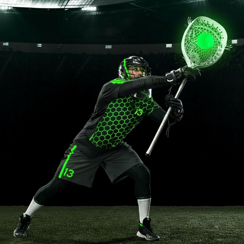 Glow in the Dark Lacrosse Balls Official Size - Six Pack, Green+6 - Soulchen