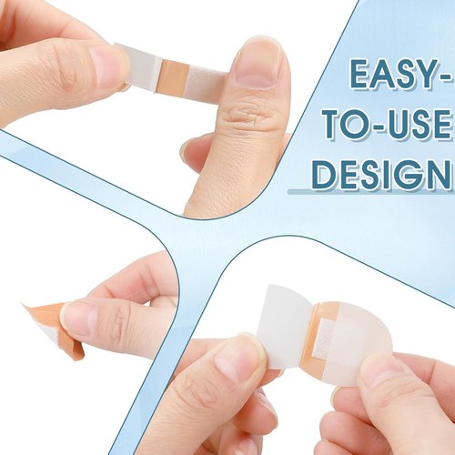 Geiserailie Adhesive Bandages - 200 Pcs Waterproof Flexible Oval & Square Strips for Skin Wound Care