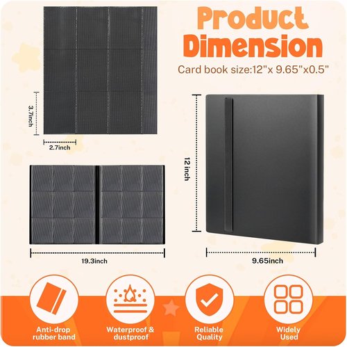 Card Binder - Premium 9 Pocket Trading Card Album | 360 Card Capacity for MTG, TCG & Baseball Cards - Black