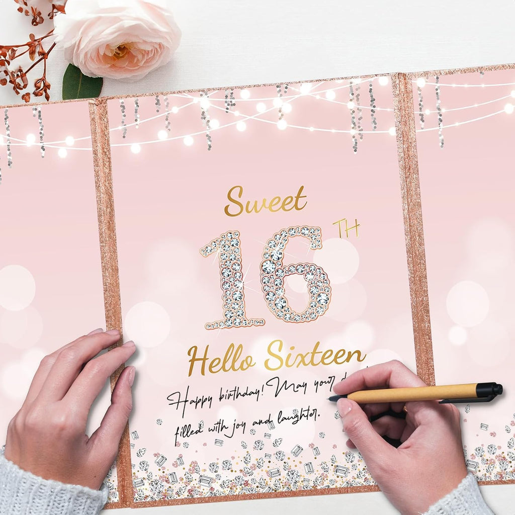 Regine Switzerland Sweet 16th Birthday Decorations - Creative Guest Book Alternative | Rose Gold Theme