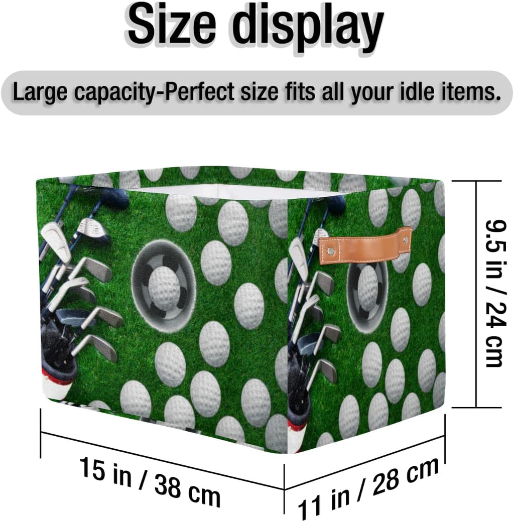 Skiennix Golf Ball Storage Basket - Foldable Fabric Organizer with Handle | Ideal for Home & Office