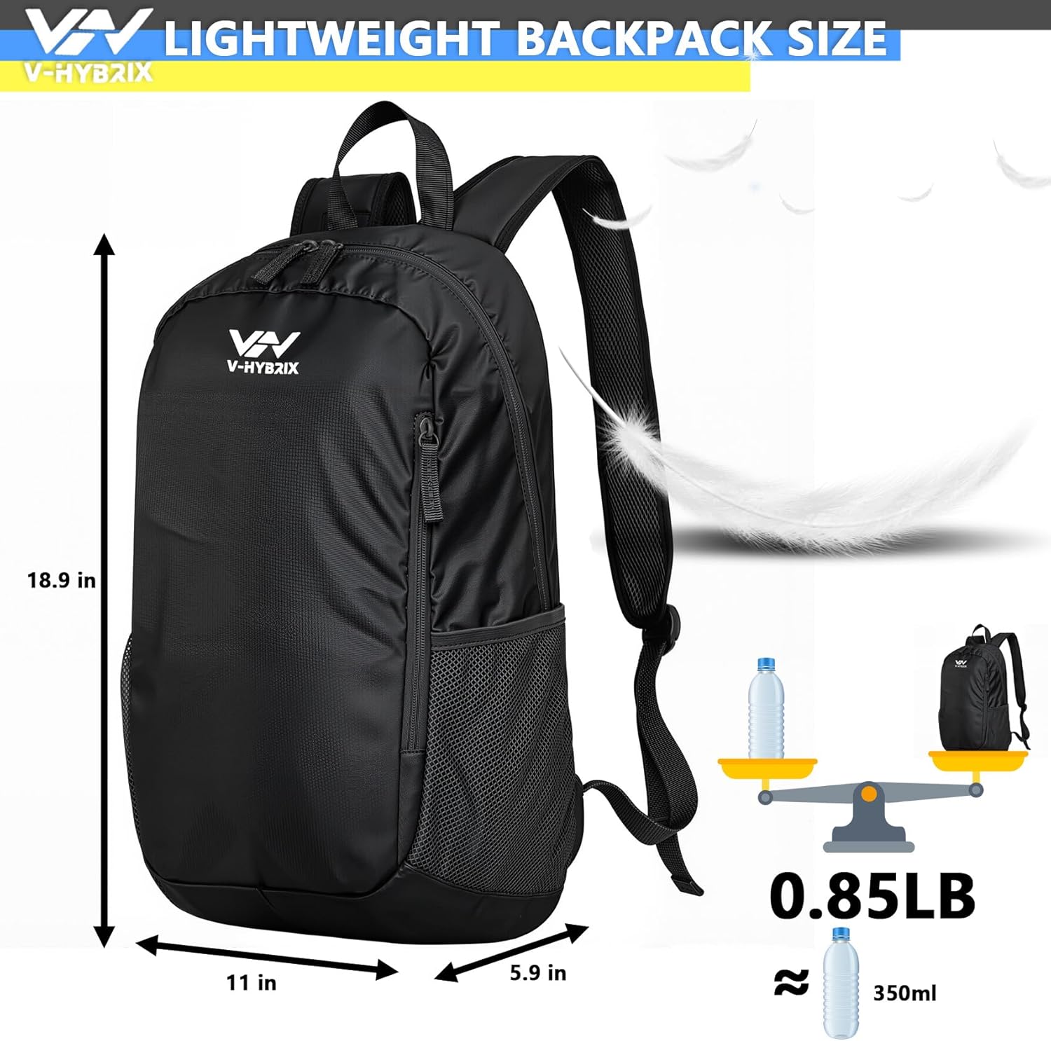 Skiennix 30L Commuter Backpack - Lightweight Waterproof Laptop Bag for Travel & School - Black
