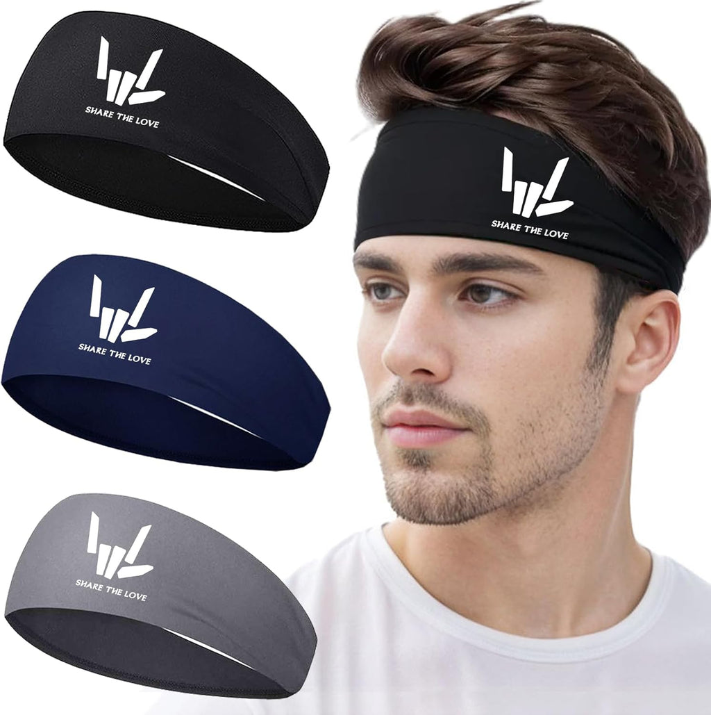Skiennix 3-Piece Sweat Bands | Cooling Sport Headbands for Men & Women - Perfect for Workouts