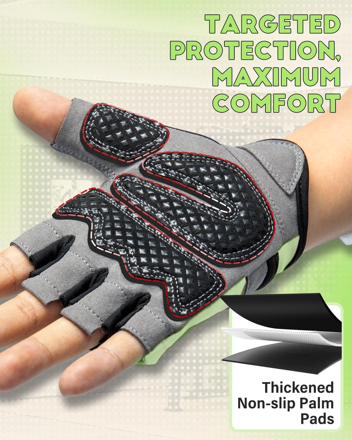 VINSGUIR Workout Gloves - Lightweight Weightlifting Gloves with Excellent Grip for Men & Women | Ideal for Gym, Cycling, and Fitness