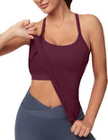 MathCat Workout Tank Tops - Sleeveless Gym Tops with Built-In Bra for Yoga | Seamless Racerback Design