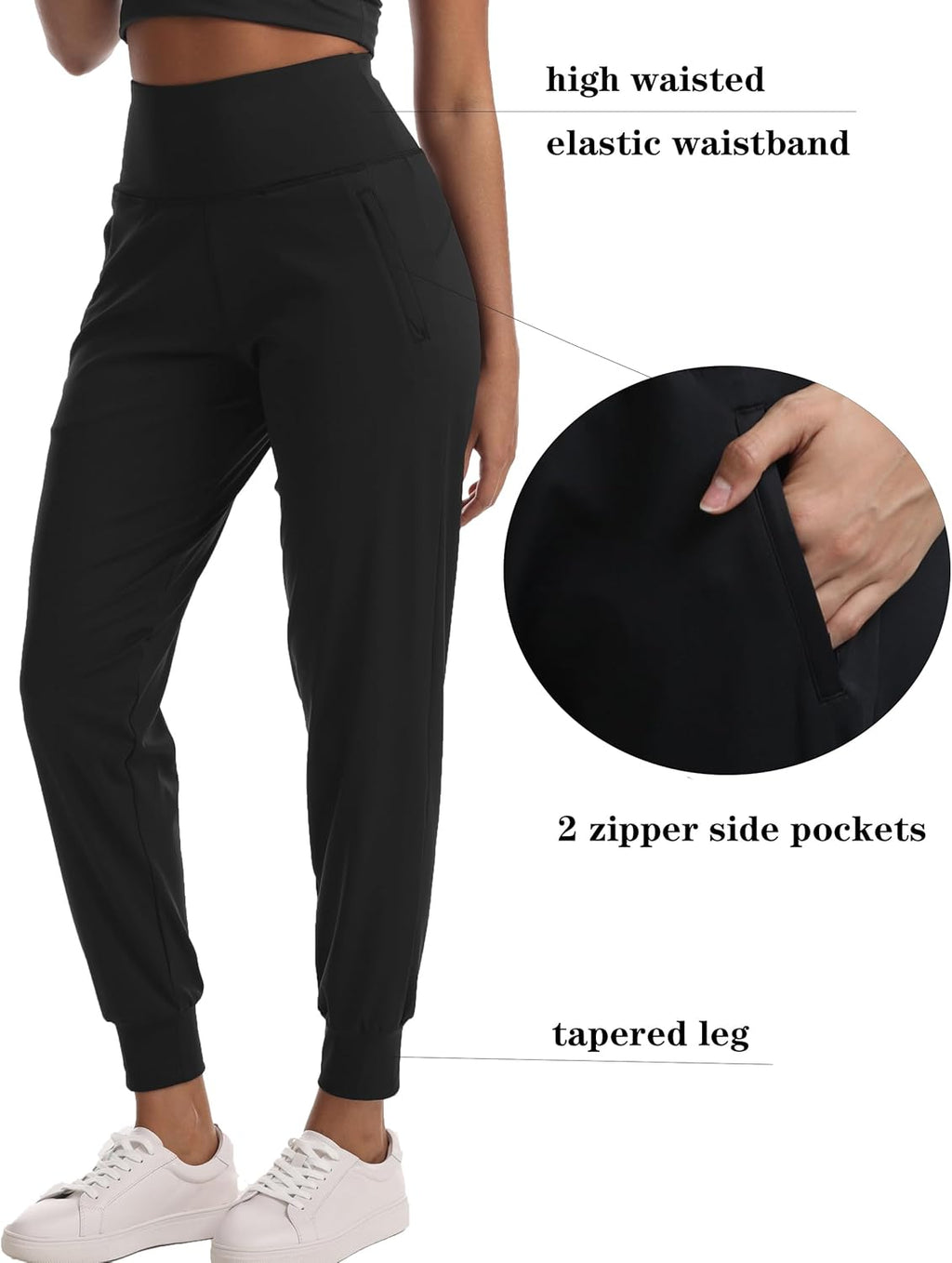 Skiennix Women's Joggers - Lightweight High-Waisted Athletic Pants with Pockets for Yoga & Gym