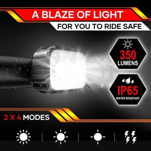 HinsGEAR Bike Lights Rechargeable Bicycle Light Super Bright 8+12 Modes, IPX6 Waterproof Bike Lights for Night Riding Cycling Safety, Front and Rear Back Taillight, Long Battery Life