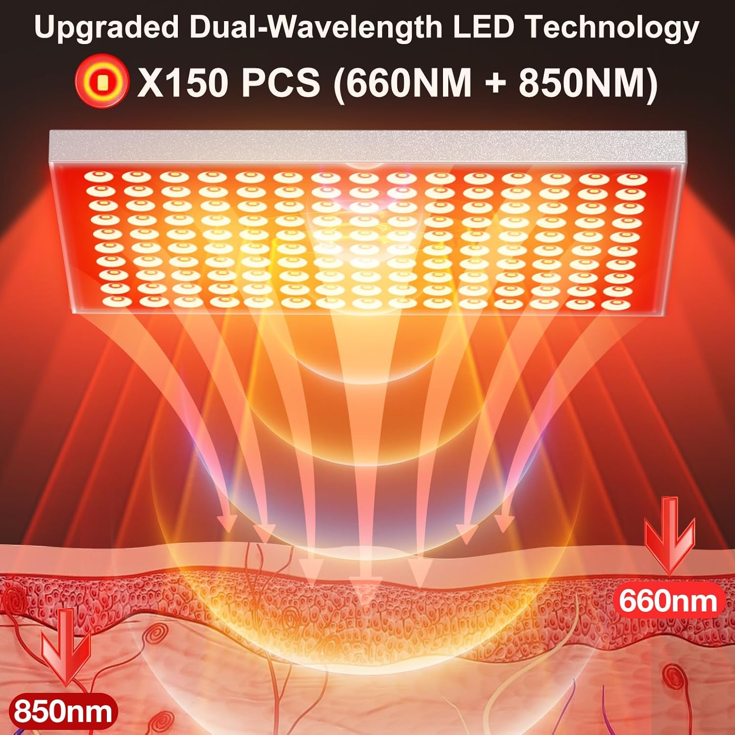 Red Light Therapy Lamp by [Brand Name] - 660nm & 850nm Infrared LED Panel with Adjustable Stand for Home & Gym Use