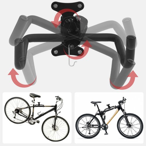 Cyfie Bike Wall Mount Hanger, Bicycle Garage Storage Rack Hook with a Helmet Hook to Hang the Helmet, Horizontal Indoor Bike Holder for Hanging Mountain, Road, Hybrid Bikes