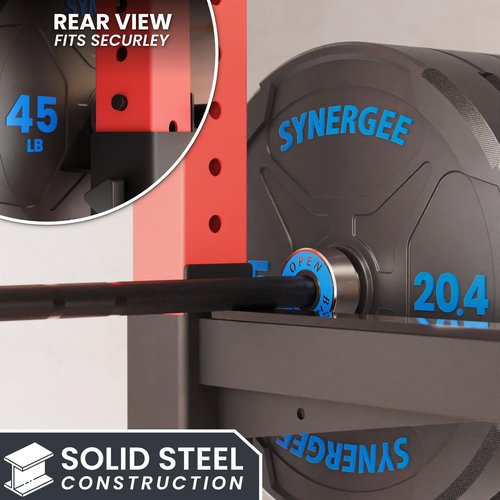 Synergee Safety Arms for 3x3 Power and Squat Racks, Fits Racks with 1" and 5/8" Holes. Rack-Mounted Safety Arm Attachment for Spotting, Bench Press, and Squats.