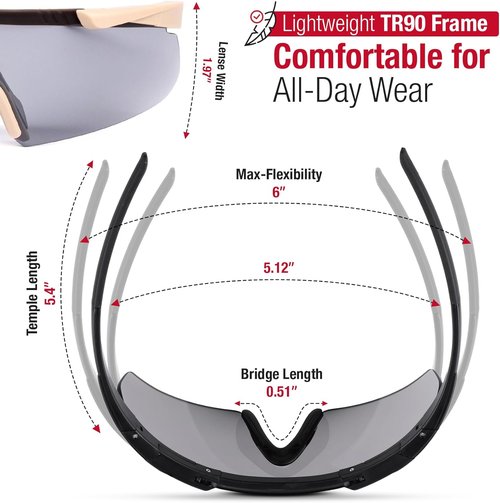 Eclipse Optics Shooting Glasses - Anti-Fog, Scratch Resistant Safety Glasses with UV Protection