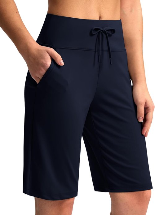 G Gradual Women's Bermuda Shorts - Comfy Knee-Length Stretch Shorts with Pockets for Summer Walks