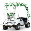 Wedding Golf Cart Decorations Golf Cart Rose Garland with Just Married Banner Sheer Chiffon Wedding Draping Fabric Accessories for Anniversary Decorations